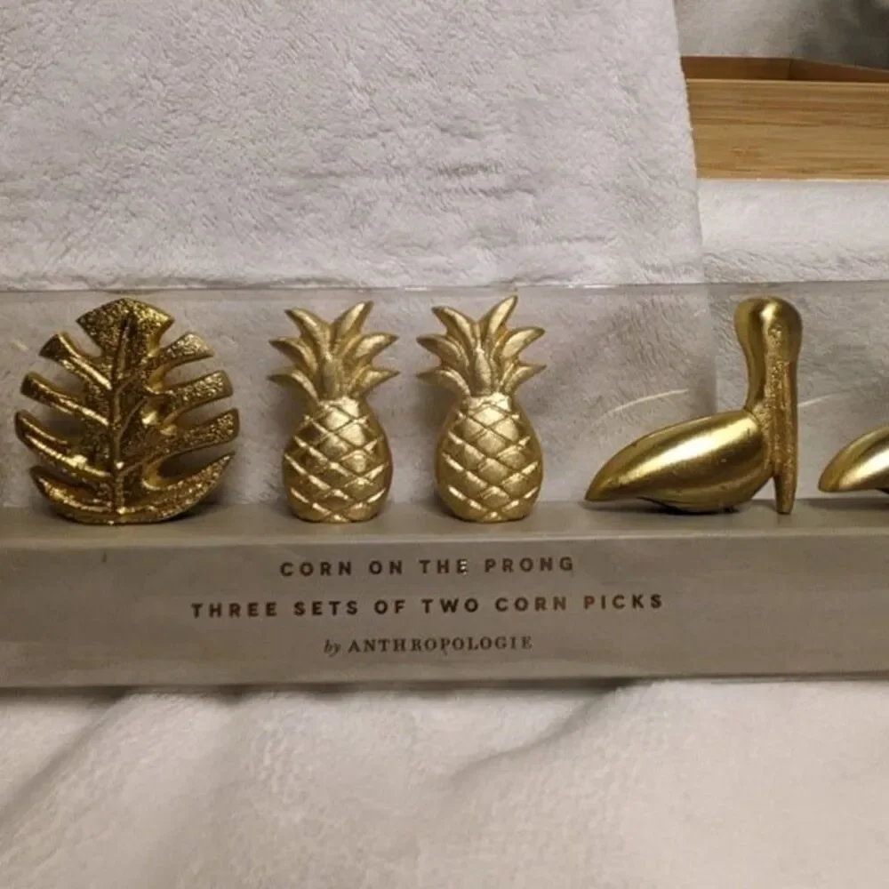 NIB Anthropologie Mezze Servers + Corn on the Prong Tropical Theme BUNDLE